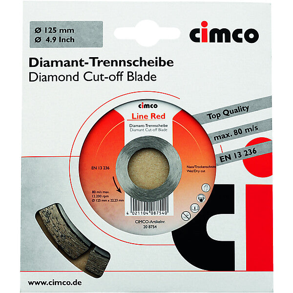CIMCO Diamanttrennscheibe D=125mm 208754
